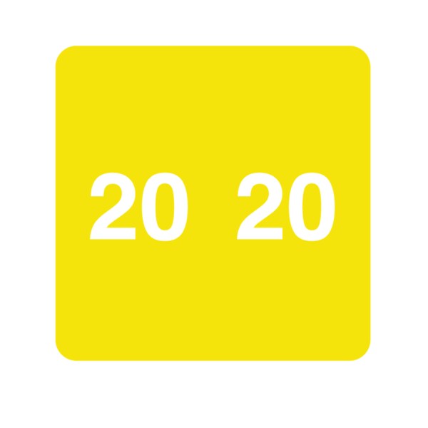 2020 Colwell Year Bands 1-7/8" x 1-7/8" Yellow w/Black